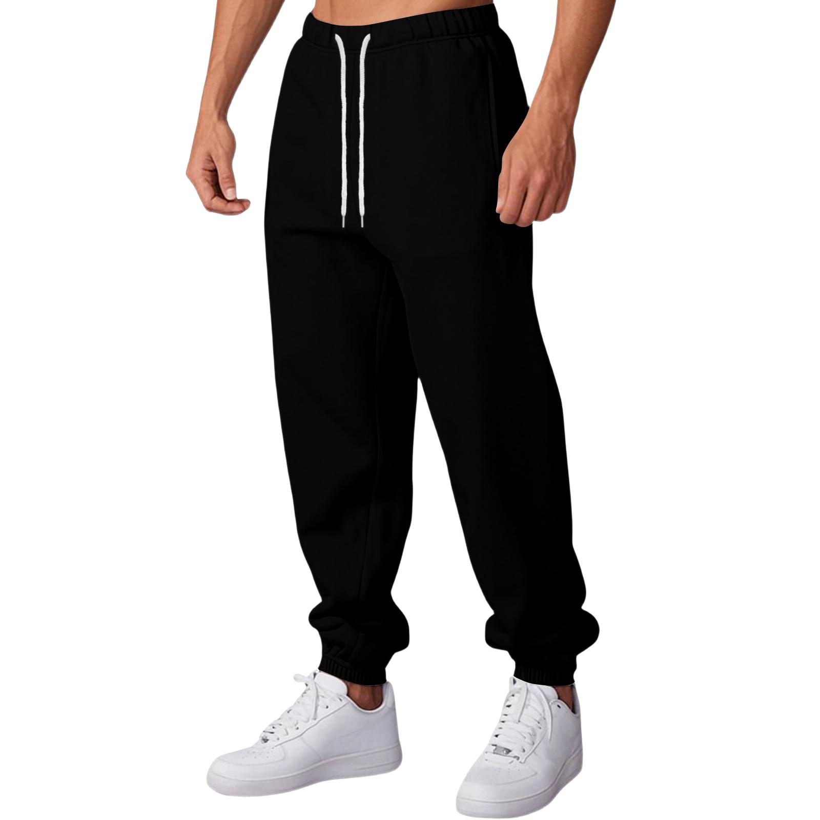 

Мужские повседневные спортивные штаны свободного кроя с эластичным поясом и кулиской L чёрный