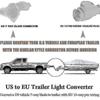 Usa To European Trailer Light Converter 7 Way Flat Socket (us Vehicle) To 13-pin Round Plug (eu Tra