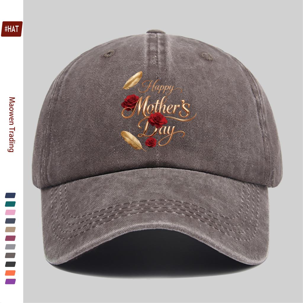 pc pcs Rose Golden Foil Print Trucker Hat Adjustable Snapback Cap Suitable for Women Men Lightweight Vintage Baseball Cap