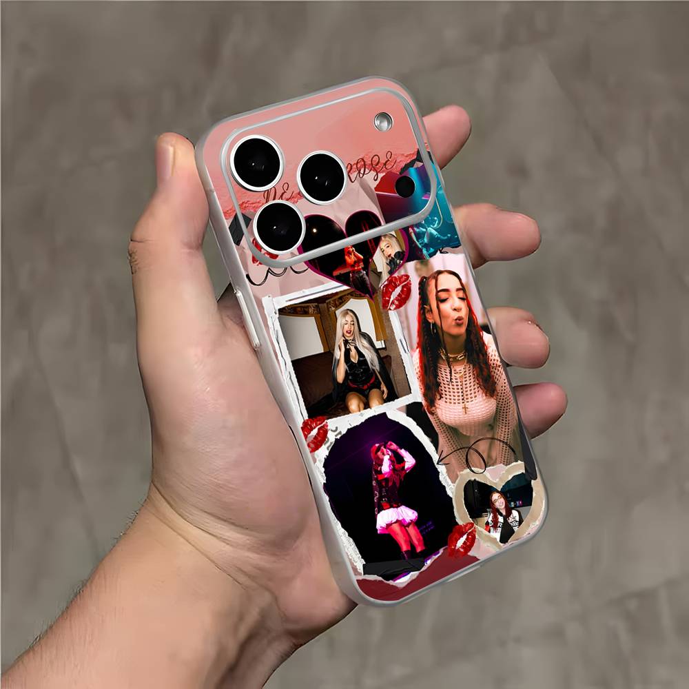 Singer D-De La R-Rose Hot For iPhone 17,16,15,14,13,12,Pro,Max,Plus,Mini Magnetic Wireless Charging Transparent White Phone Case