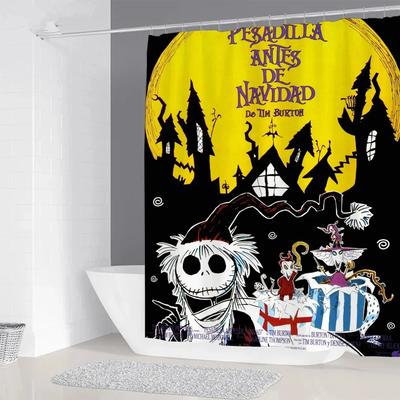 Nightmare Before Christmas Vorhang für Duschvorhänge für Zuhause Badezimmerzubehör Bad Schlafzimmer Wasserdichter Stoff Schattierung