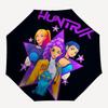 1pz K-POP hunter X Ombrello ad Apertura/Chiusura Automatica con Pratico Design Pieghevole in Tre Parti, 8 Stecche in Ferro - per Uso Quotidiano all'Aperto, Viaggio A36