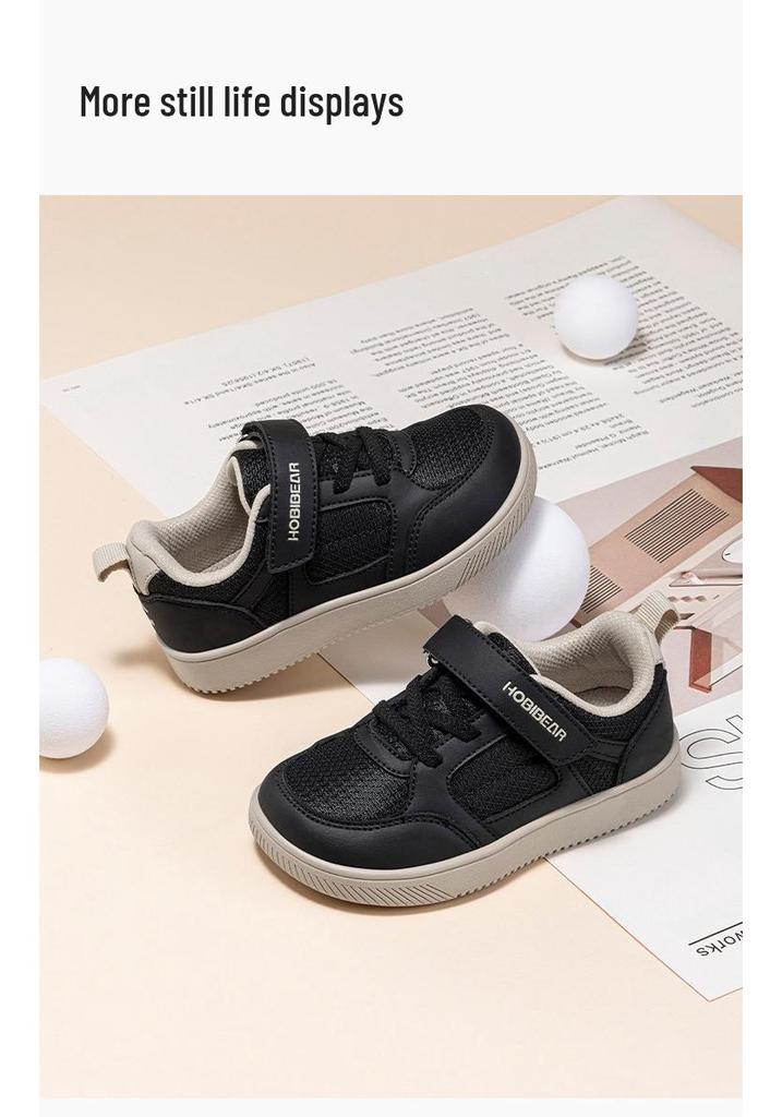 Happy Bear Kids' Breathable Wide-Toe Casual Shoes with Velcro Closure