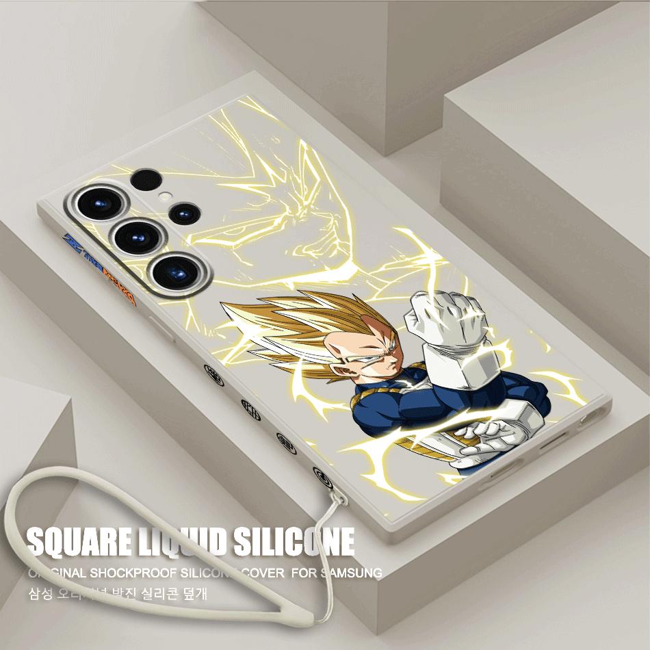 Square Liquid Cover Case for Samsung Galaxy S9 S8 Note 20 Ultra 10 Plus S10 S22 S23 Ultra 5G S20 FE S21 Goku D-Dragon Balls