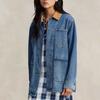 Polo Ralph Lauren Corduroy Collar Single-Breasted Loose Work Denim Jacket Women Jackets Blue WMPOOTWNDK20015-999