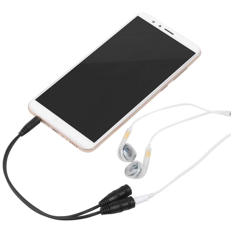 Dual Female Audio Cable Y Splitter Cable 3.5 Mm 1 Male To 2 For Earphone Headset Headphone Mp3 Mp4 Stereo Plug Adapter Jack