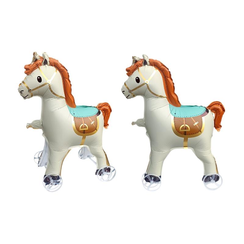 4D Cartoon Foil Balloons Elephant Stand Walking Balloon With Wheel For Kids Birthday Party Decoration Baby Shower