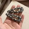 1 Pair French Style Fabric Hair Clips Oval Shape Floral Barrette Sweet BB Hair Clip  for Women