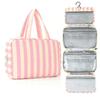 Large Capacity Travel Wash Handbag Striped Make Up Bag Travel Storage Bag  Space Saving