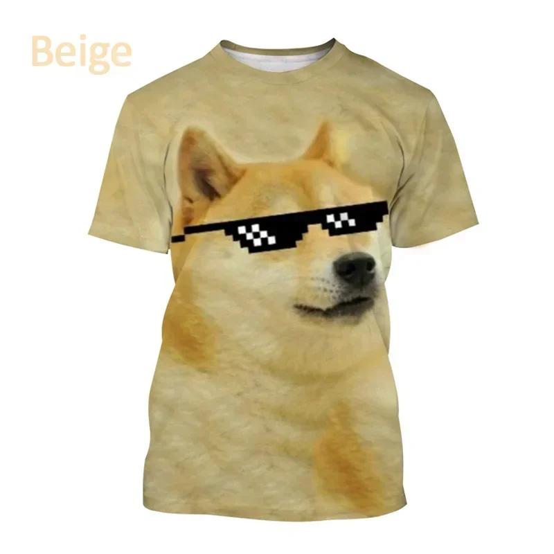 Astronaut Doge Graphic T Shirt For Men Clothing Fashion  T-shirt Casual 3D Printing Tee Tops
