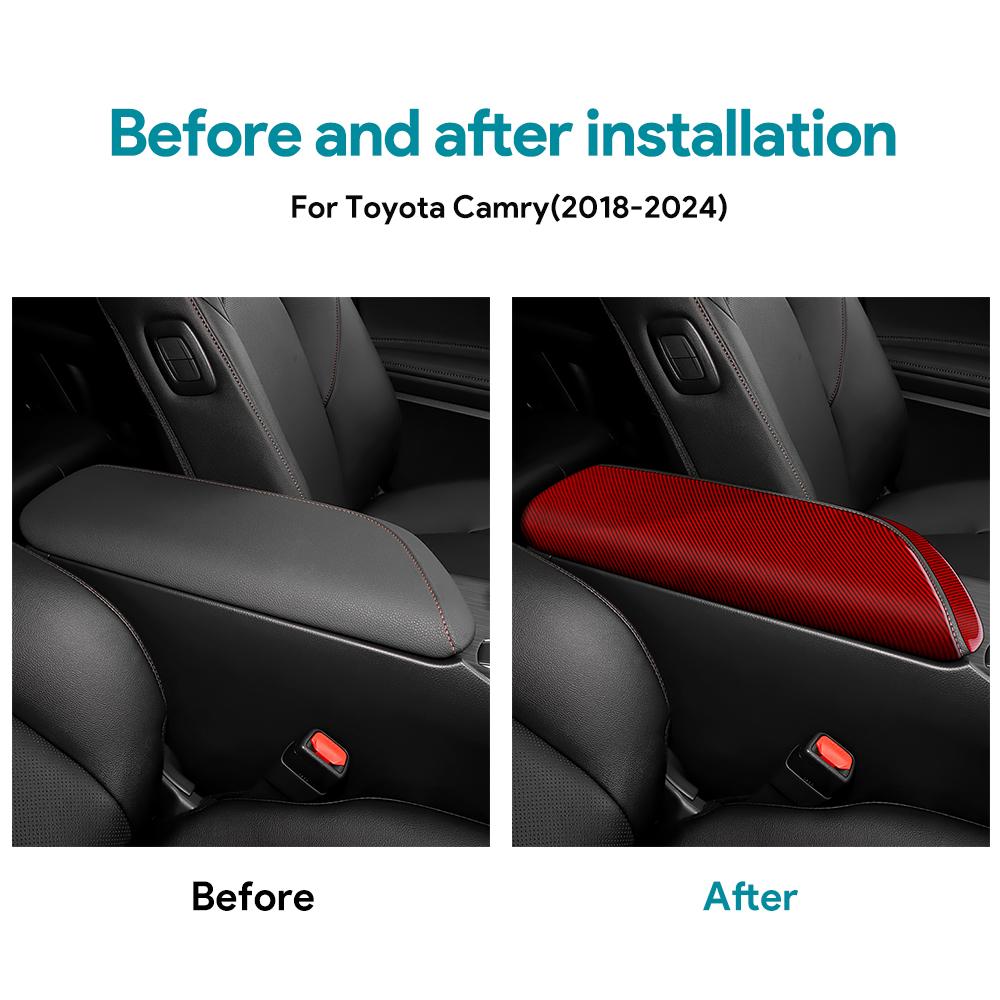 Real Soft Carbon Fiber For Toyota Camry 2018 2019 2020 2025 2025 2025 2025 LHD RHD Car Armrest Box Panel Interior Accessories