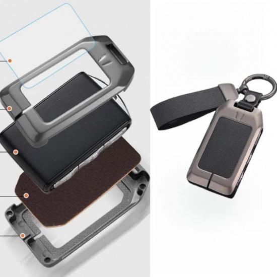 Metal Leather Car Key Holder Cover For Volvo For XC40 For Recharge For P8 XC60 XC40 For XC90 XC70 S60 S60L For S80 S90 C30
