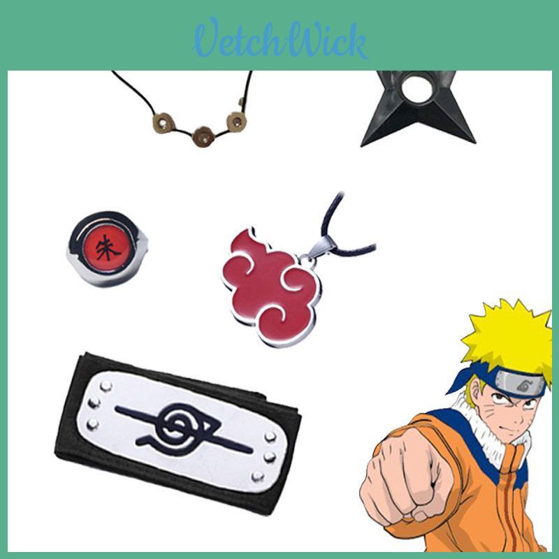 Naruto Inspired Ring Necklace Set Abs Plastic Anime Fan Gift Characters)