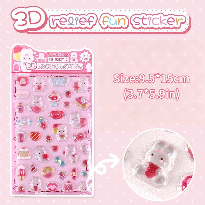 3d Relief Stickers Diy Solid Bonbondrop Phone Case Stickers Cute Animal Handmade Stickers Birthday Gifts Children 3d Stickers