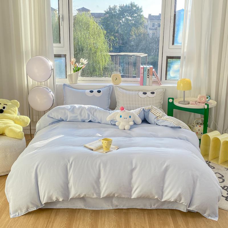 

Бесплатная доставка Новый набор постельного белья из стираного хлопка из 4 предметов Алоэ для студенческого общежития 1.8m: 180*220, 230*230, 48*74*2