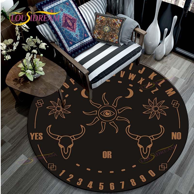 Ouija-Brett-Teppich, Fußmatte, Bodenmatte, Teppich, rund, für Zuhause, Hotel, Wohnzimmer, Fußmatten, rutschfester Teppich