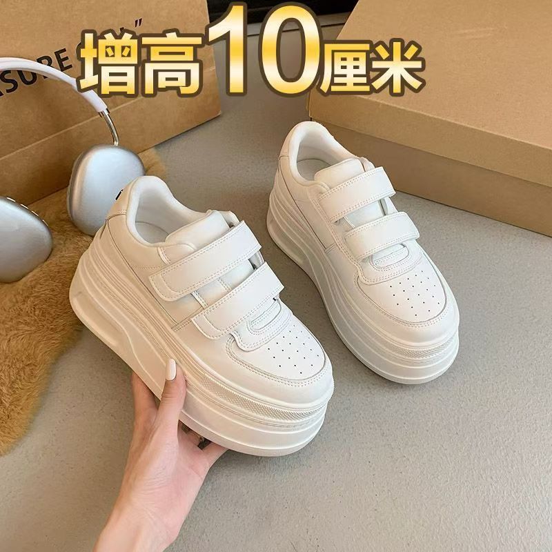 Fleece, thickening and heightening, super thick-soled little white shoes for women's winter new high-end board shoes, casual sports shoes