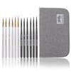Aurochs 12-piece Set of Ultra-fine Detail Brushes: 6 Natural Horsehair Brushes / 6 Nylon Brushes. Ideal for Painting, Model Making, Figurines, Waterco