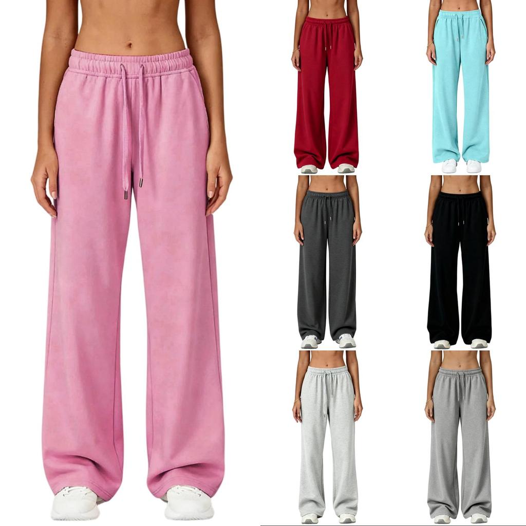 Fashionable Women's Casual Sport Wide Leg Pants Comfortable Loose Sweatpants for Women