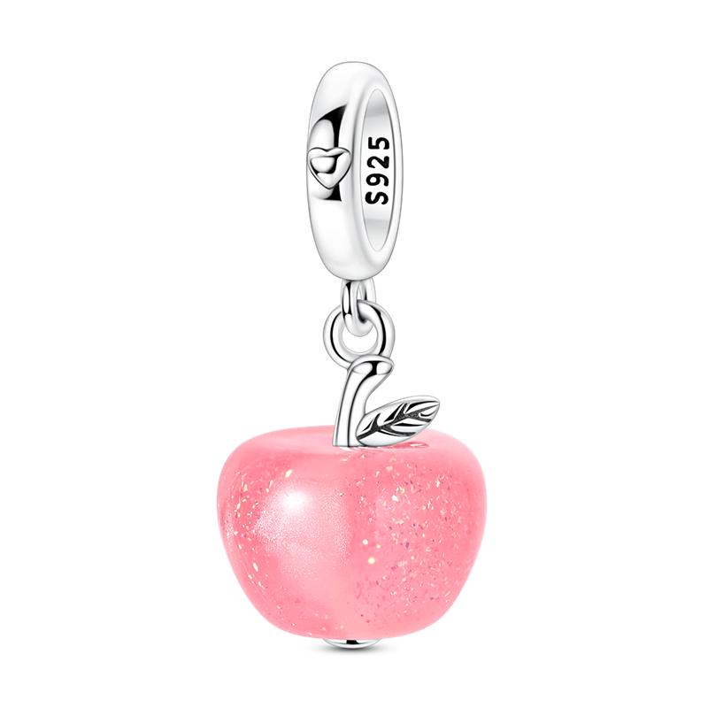 copper Strawberry Cherry Apple Avocado Fruit Charm Bead Charms Pendants Compatible With Do It Yourself Authentic BraceletS Birthday Jewellery