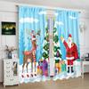 2 Pieces - Christmas - Printed Curtain - Polyester Material - Suitable for Bedroom, Living Room, Study Private Curtain