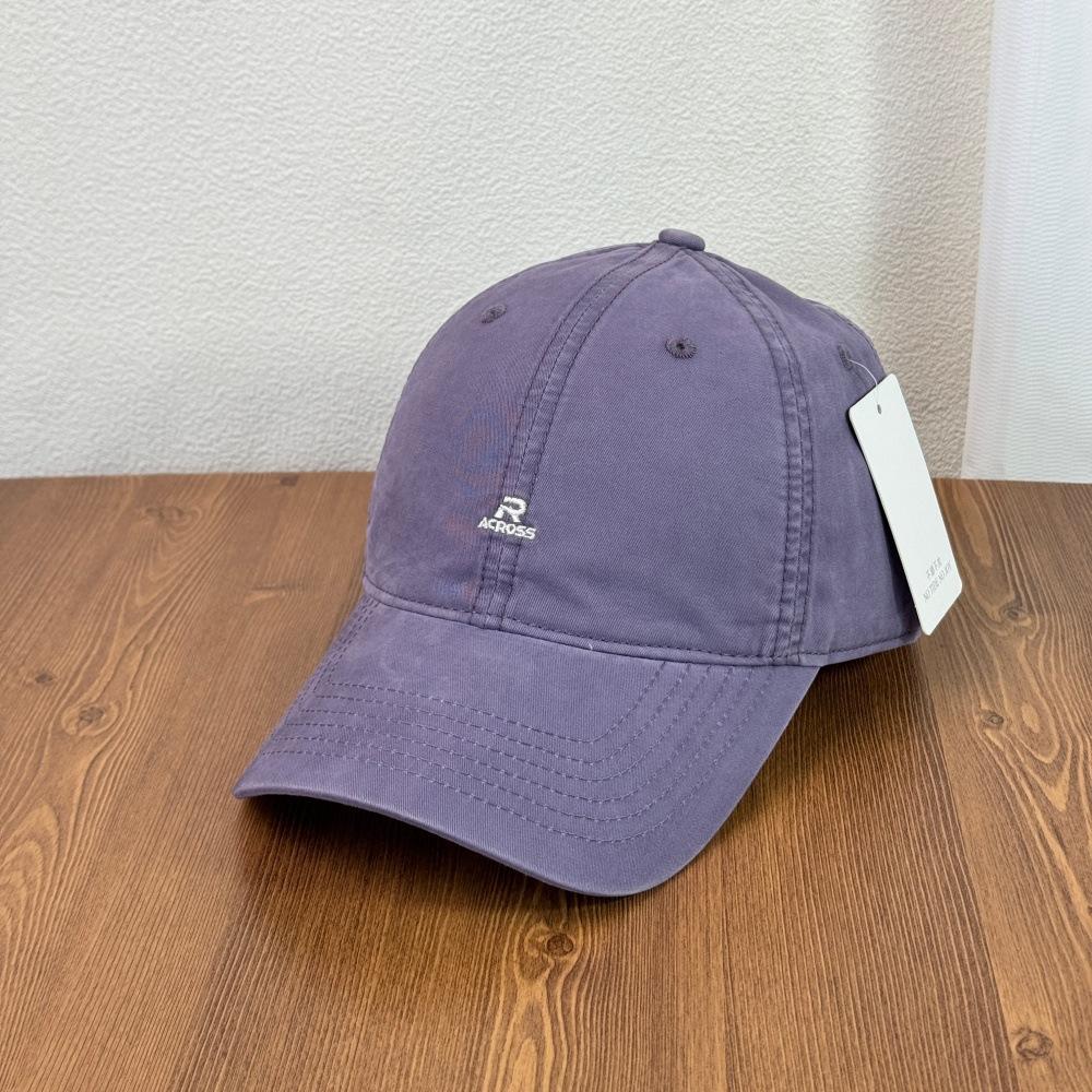 Fashion Hat Korean Big Head Hat Versatile Retro Simple R Letter Baseball Cap Male and Female Couples Student Fashion Cap