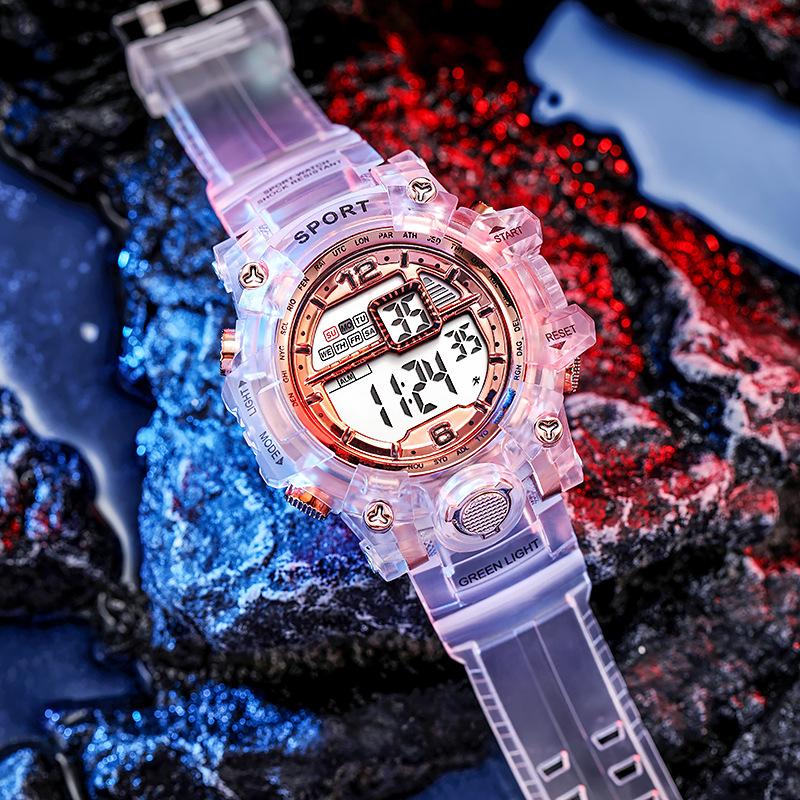 Digital Watch for Women Men Women Sports Transparent Design Student Child Electronic Wristwatch