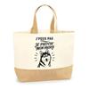 Tote Bag - PLANETEE - I Can't I Prefer My Husky - Premium Cotton - Jute Bottom - 18L 48×37×13 Cm