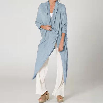 Autumn Women Tops Fashion Solid Blouses Vintage Long Shirts Casual Cowl Neck Long Sleeve Asymmetrical Party Blusas
