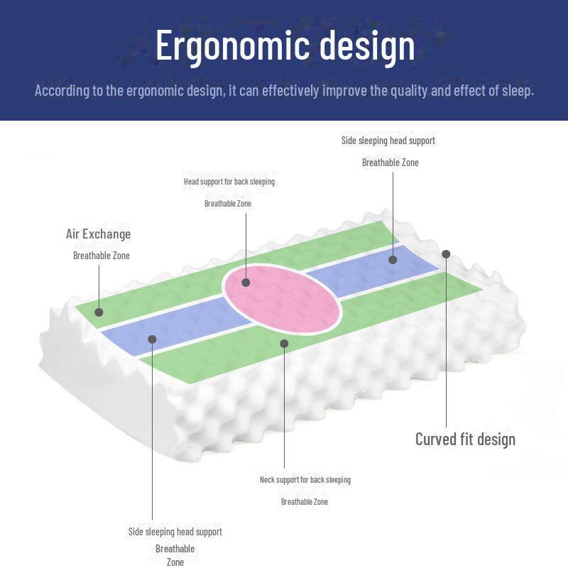 Přírodní thajský latexový krční polštář - Ideální pro dospělé a jako dárek
