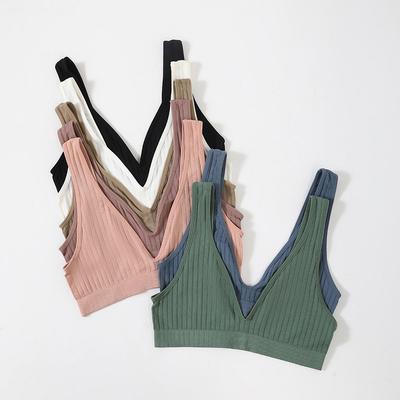 Deep V Plus Size Bra Camisole Women's Sexy Sports Yoga Bustier Seamless Backless Sleep Underwear