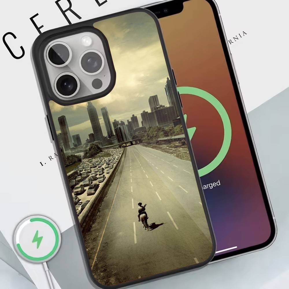 TWD T-The Walking Dead Phone Case For Magnetic Wireless Charge  Cover For iphone 16 15 14 13 12  11 Pro Max Plus Coque