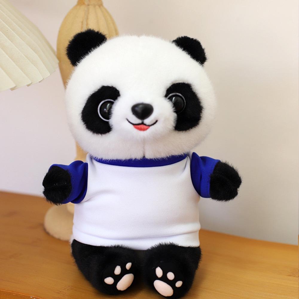 Cute sweater giant panda plush toy wholesale panda base Sichuan souvenir eight inch grab machine doll