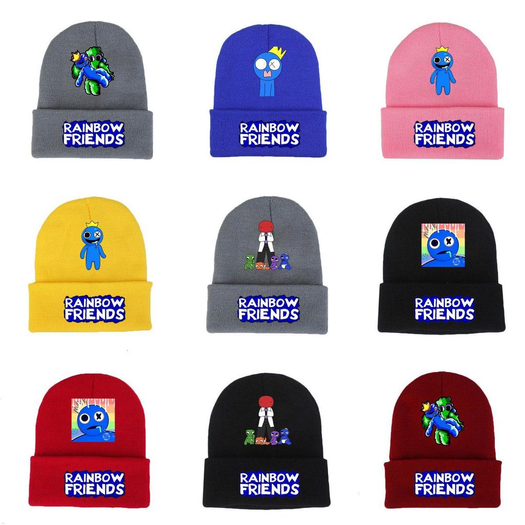 Rainbow Friends Roblox Black Knitted Cap Printed Hat Warm Men Women Gift Xmas