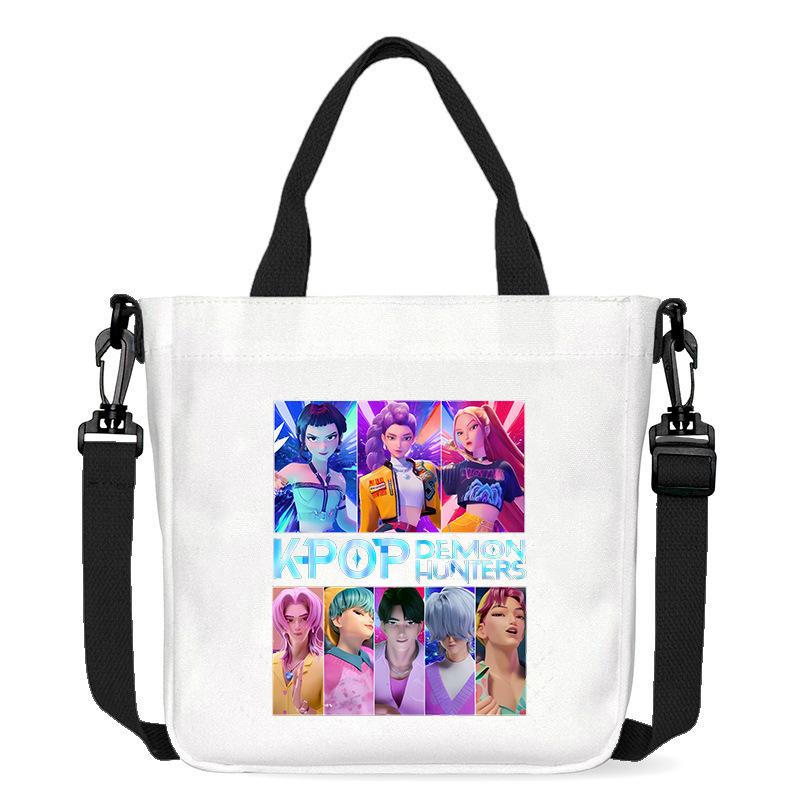 Horký prodej KPOP Dívčí skupina Demon Hunter Tištěná plátěná taška Módní dámská dojížděcí taška přes rameno crossbody