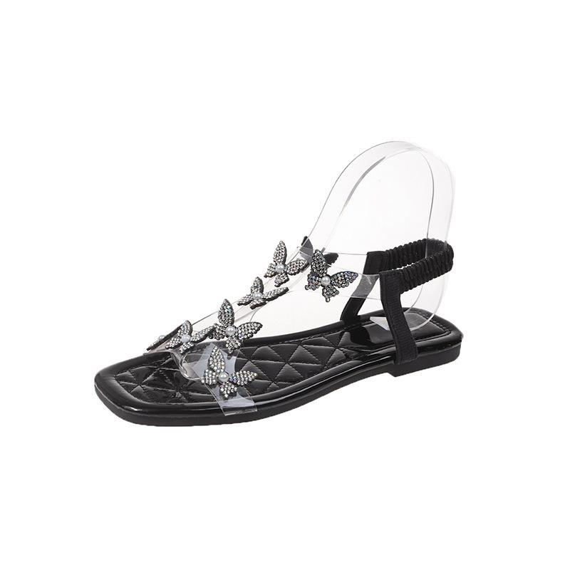 Open-toed Sandals New Women's Flat Butterfly Sandals European and American Style Foot-fitting Beach Sandals