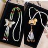 Chinese Style Embroidered Butterfly Wreath Necklace Super Fairy Tassel Pendant Horse Face Skirt Accessories