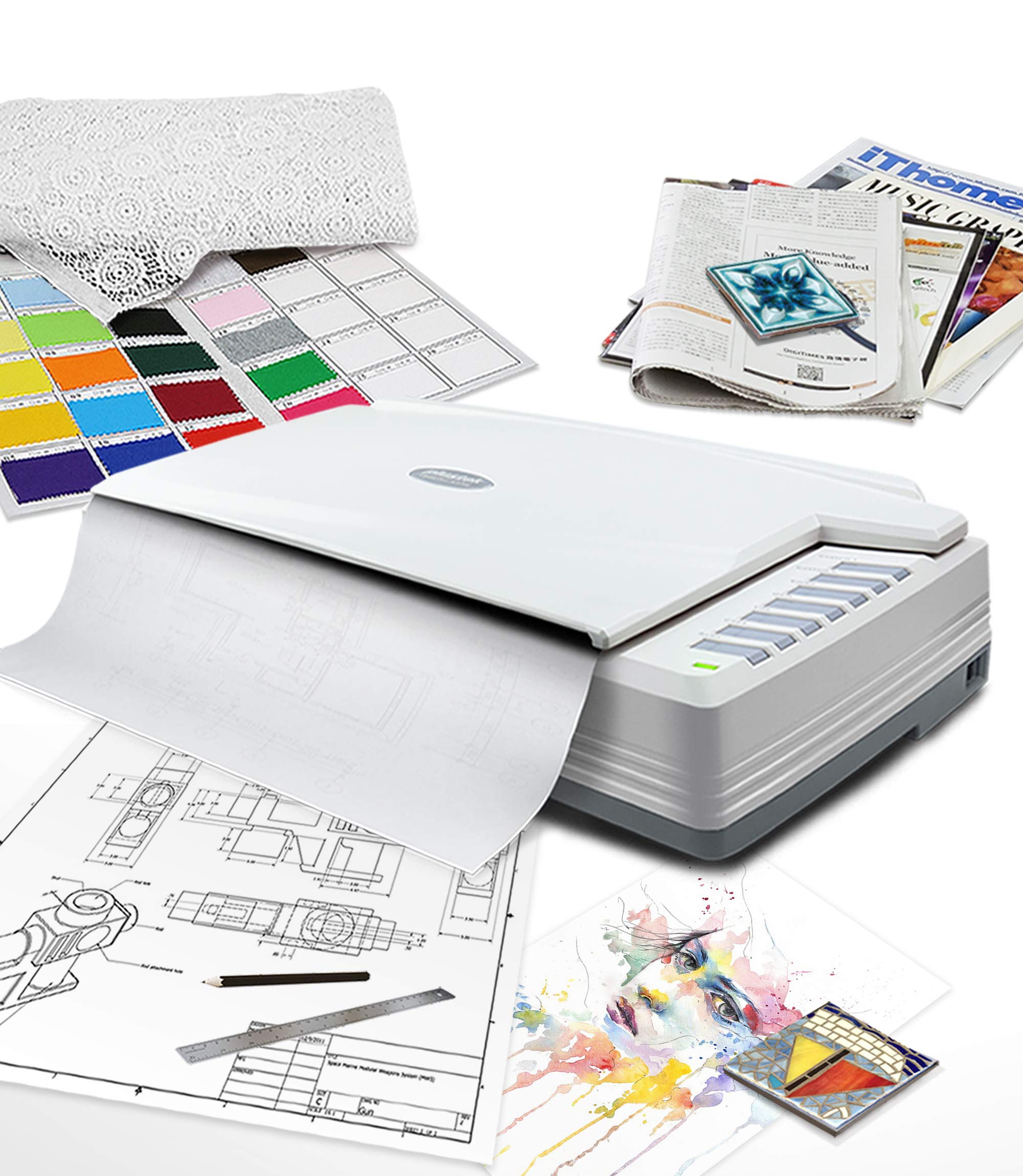 Plustek OpticPro A320E A3 CCD Sensor Piano A3 Novi x cm scansione secondi Compatibile con ICA e - Scanner, - 30,5 43,2 area, 7,8 velocità. Finestre,