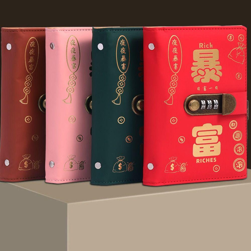 50Sheets Saving Money Binder PU Leather Planner Organizer Account Book  Office Stationery Supplies