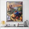 Disney Diamond Painting Classic Romantic Scenes From Beauty and The Beast 5D Diamond Painting Art Embroidery Cross-Stitch Room Decoration