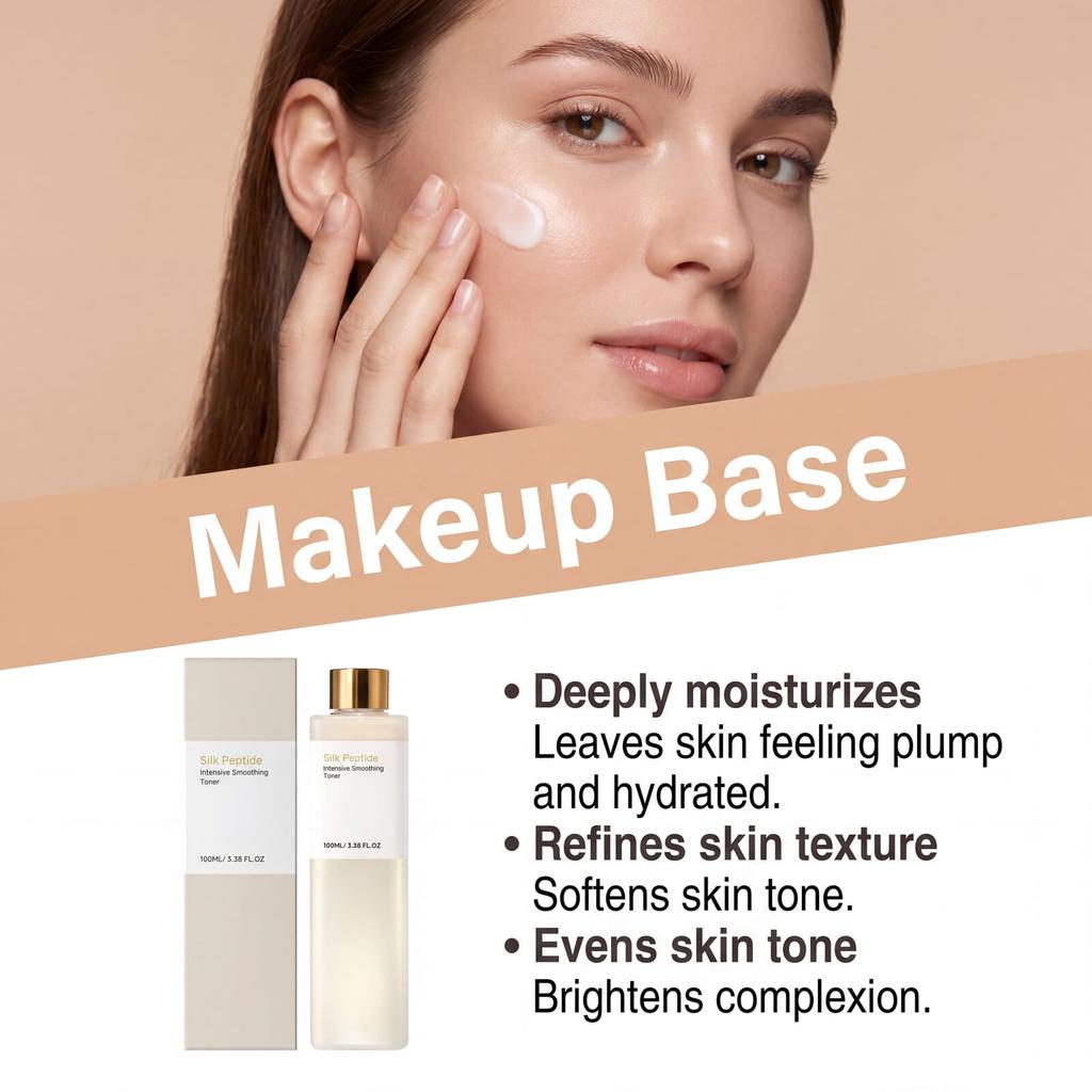 Tonico Viso Peptide di Seta Lenisce la Pelle Sensibile Leviga Intensamente le Linee Sottili Rivitalizza la Barriera Cutanea Illumina la Pelle Spenta Idrata Tonico Viso 100ml