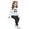 INS Style Girls Letter Print Hoodie Set, Spring Casual Sport Two-Piece Outfit, Kids Leggings and Hoodie Set, Girls Spring Clothes