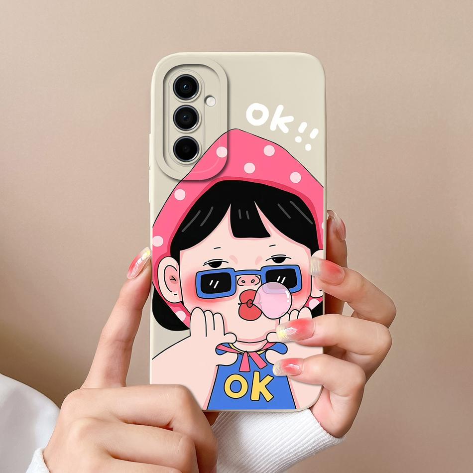 Case For Samsung Galaxy M14 M23 F23 M33 M53 Back Cover Cute Trendy Soft Liquid Silicone Camera Protection Anti Drop Phone Cases