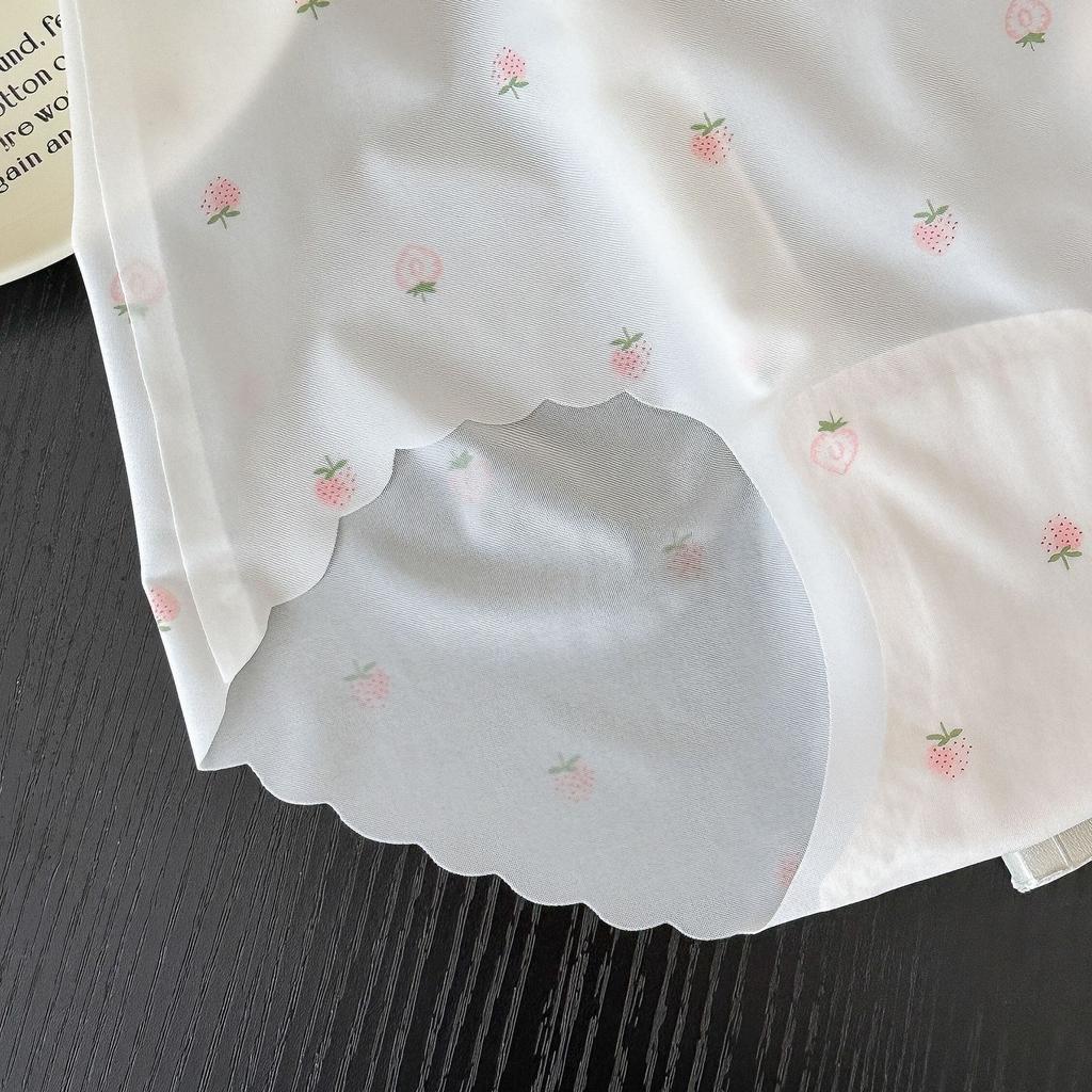 Damunderkläder Jordgubbsmönster Isilke Trosor Snabbtorkande Sömlösa Höftlyft Medelhöga Trosor