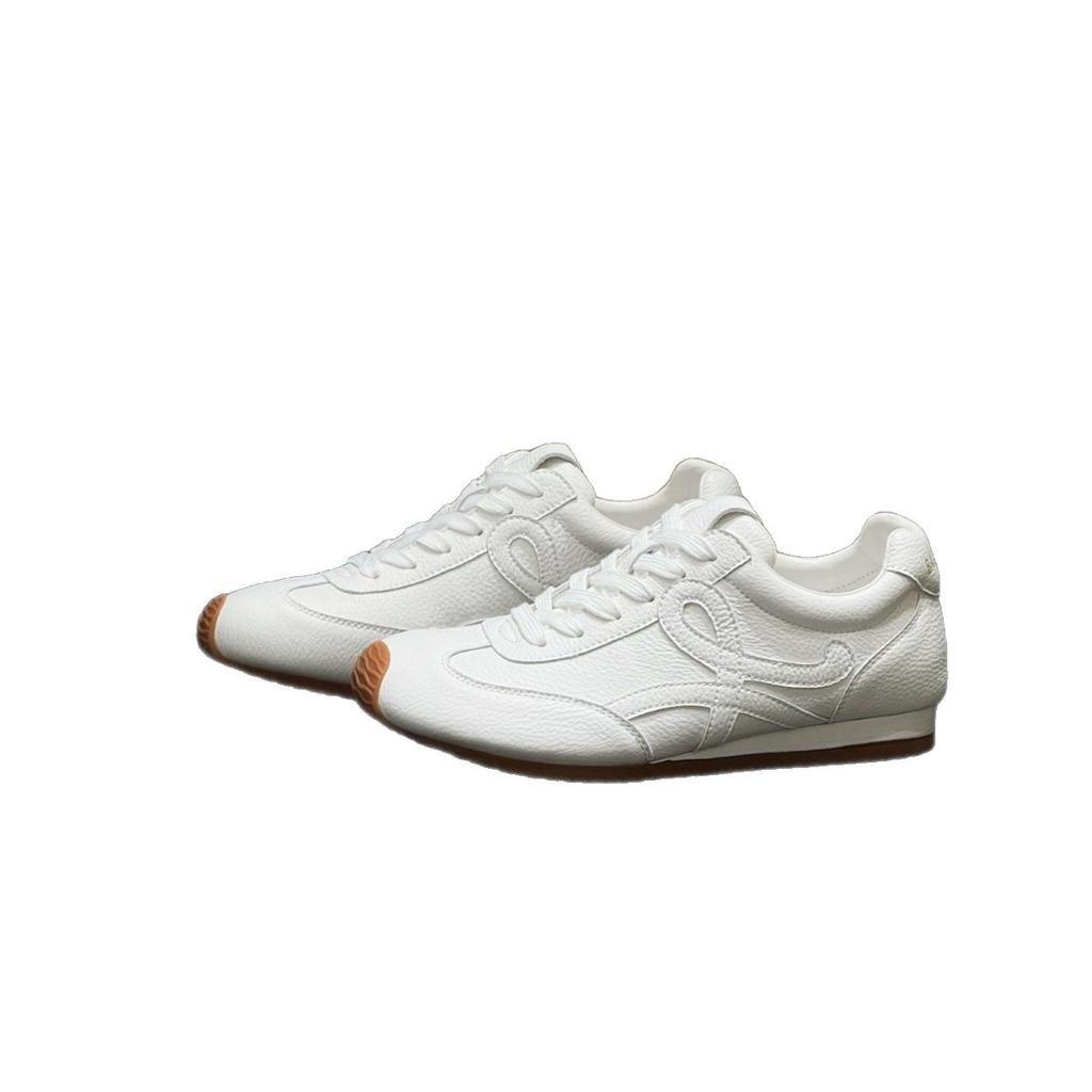 Early autumn platform leather surface German training shoes women's ins tide 2025 new retro niche color matching heightening casual sports shoes