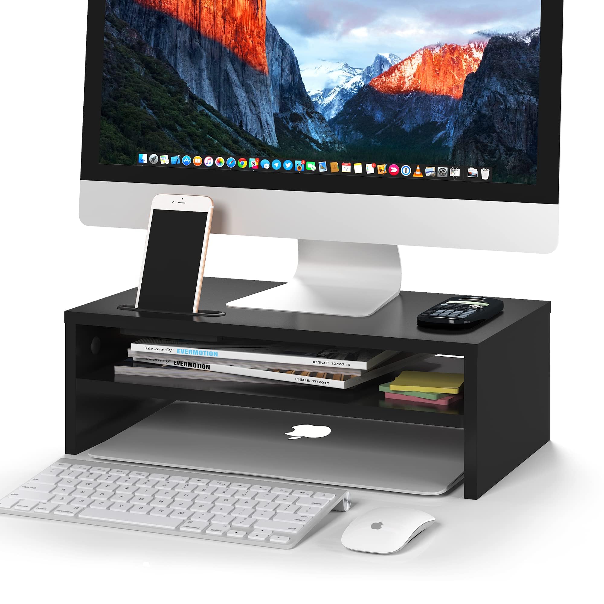 

BONTEC Monitor PC Ergonomic Keyboard Smartphone 30kg Load Desk Office Use 420 x 235 x Stand, Stand, Desktop, 2-Tier, Design, Storage, Storage, чорний