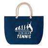 Blue Beach Bag Rope Handle Born for Tennis Birthday Christmas Gift | Large Carry Bag & Sport