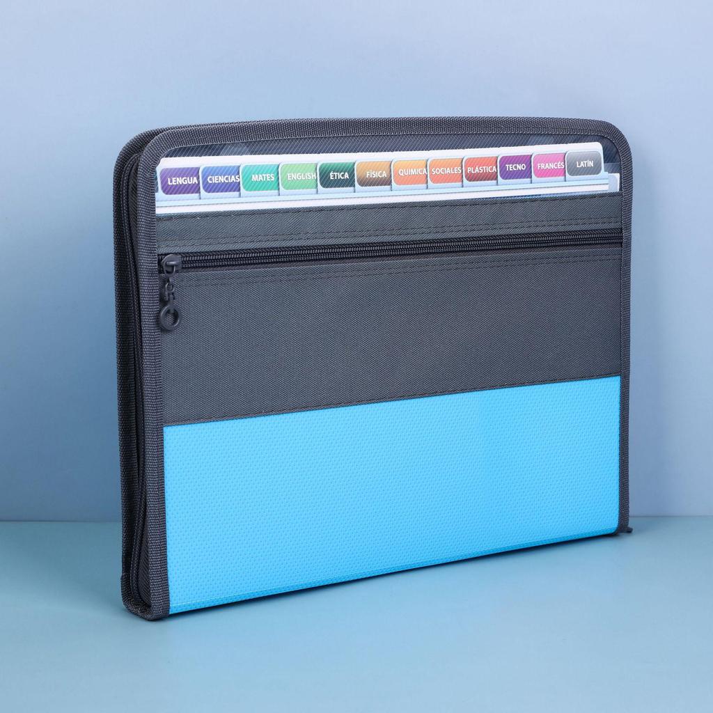 Rainbow Series Accordion File Folder: 13-Grid Double Zipper for Multi-Spec and Test Paper Storage