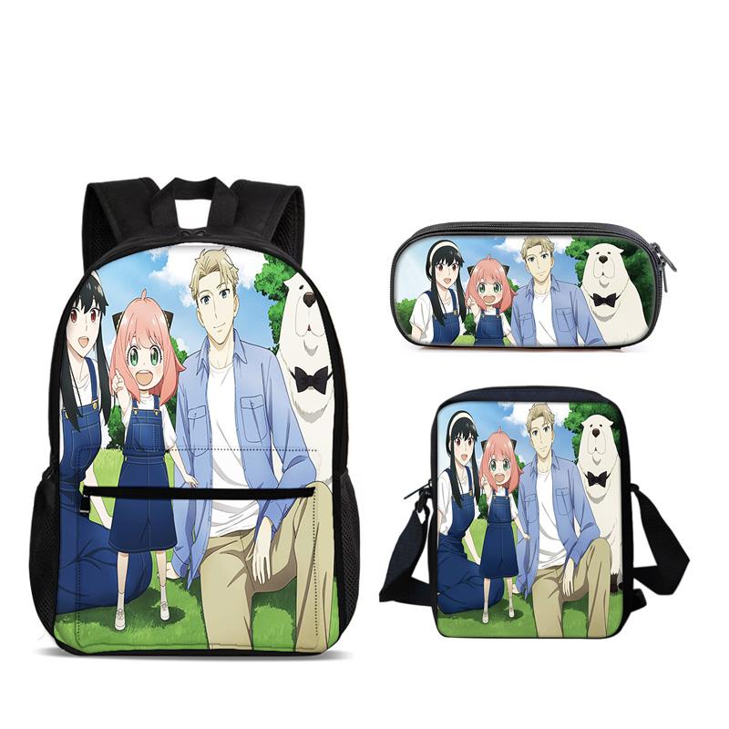 SPY×FAMILY Backpack Pen Bag Shoulder Bag 3pcs Set Versatile Cartoon Large Capacity Boy and Girl School Birthday Best Gift
