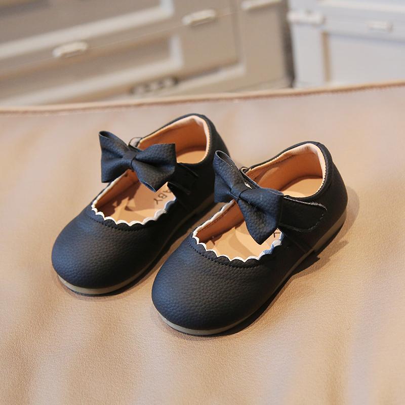 

Girl s Mary Janes Bowknot Ruffles Four Color Soft Pu Leather Kids Princess Shoes Shallow Lovely Light Autumn Children Shoe 21-30 30